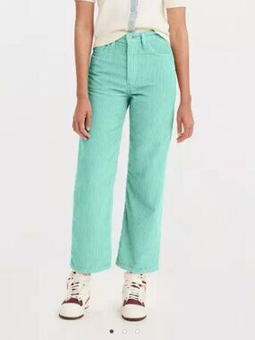 Levi's Ribcage Straight Ankle Corduroy Jeans Green Size 23